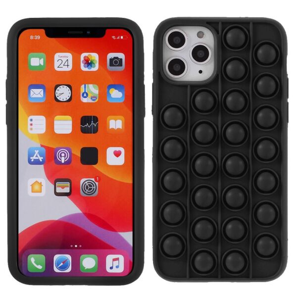 

Чехол антистресс Pop It для iPhone 11 Pro силиконовый, Bubble, Черный