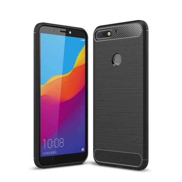 

Чехол накладка для Huawei Y7 Prime 2018 LDN-L21 силиконовый, Carbon Fiber, черный