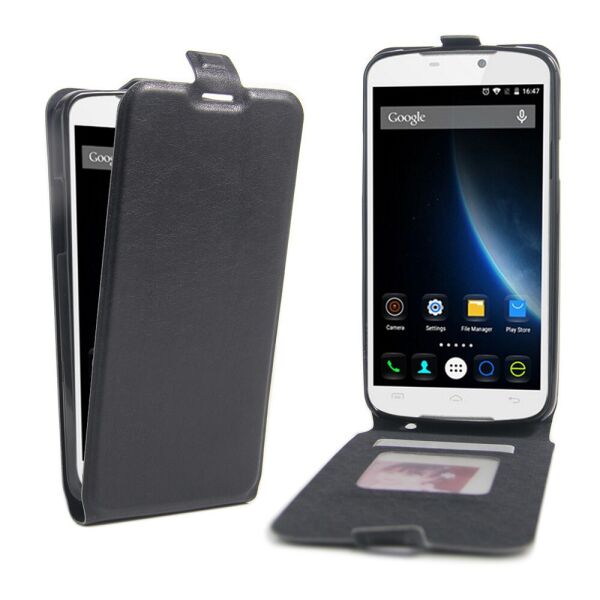 

Чехол книжка для Doogee X6 вертикальный флип с отсеком для визиток, Черный