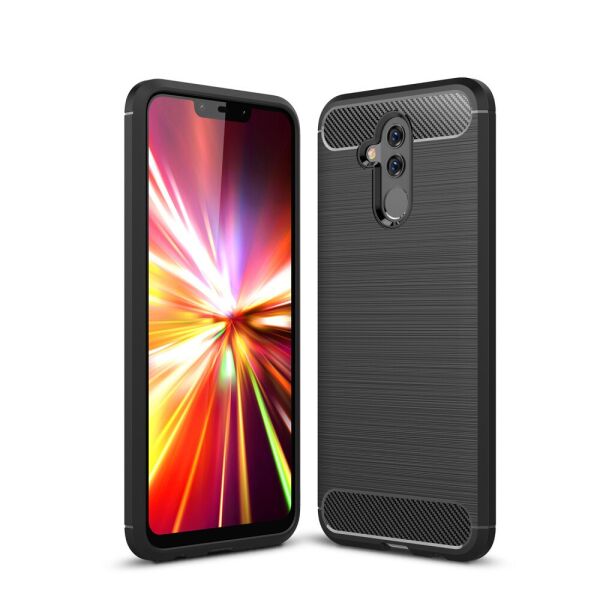 

Чехол накладка для Huawei Mate 20 Lite силиконовый, Carbon Fibre, черный