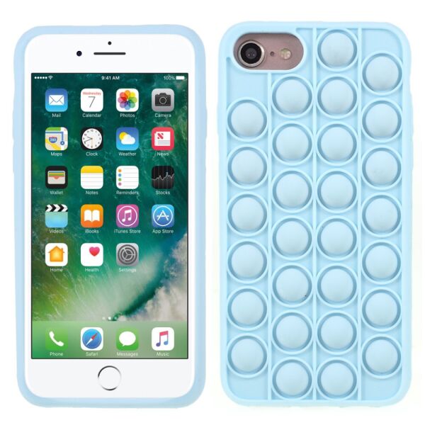 

Чехол антистресс Pop It для iPhone 7 силиконовый, Bubble, Голубой