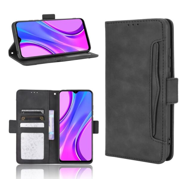 

Чехол книжка для Xiaomi Redmi 9C боковой с отсеком для визиток, Multiply, Черный