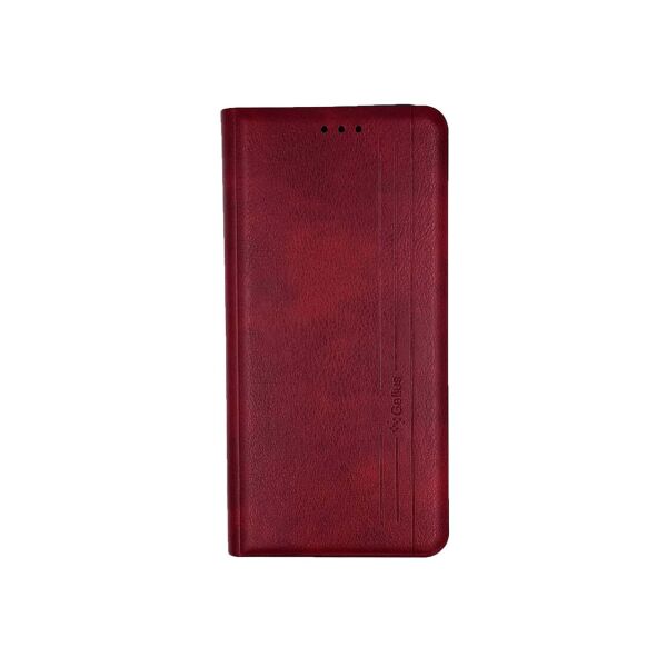 

Чехол книжка для Oppo A73 боковой из натуральной кожи, Gelius, Vertical Lines, Красный