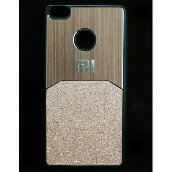 

Чехол накладка для Xiaomi Mi4s пластик с алюминиевой вставкой, Золотистый