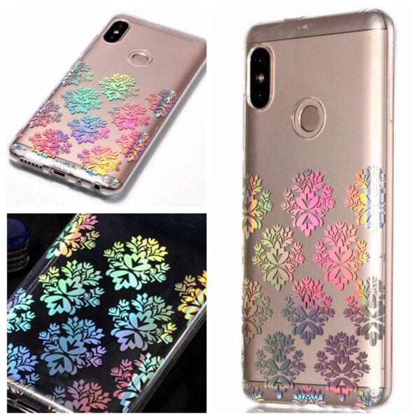 

Чехол для Xiaomi Redmi Note 5 силиконовый с лазерным рисунком, Элегантные цветы