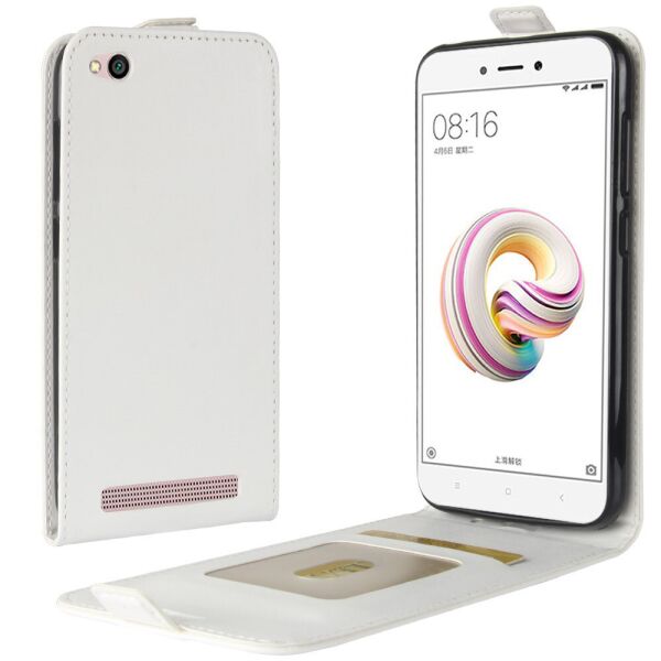 

Чехол книжка для Xiaomi Redmi 5A вертикальный флип, Гладкая кожа, белый