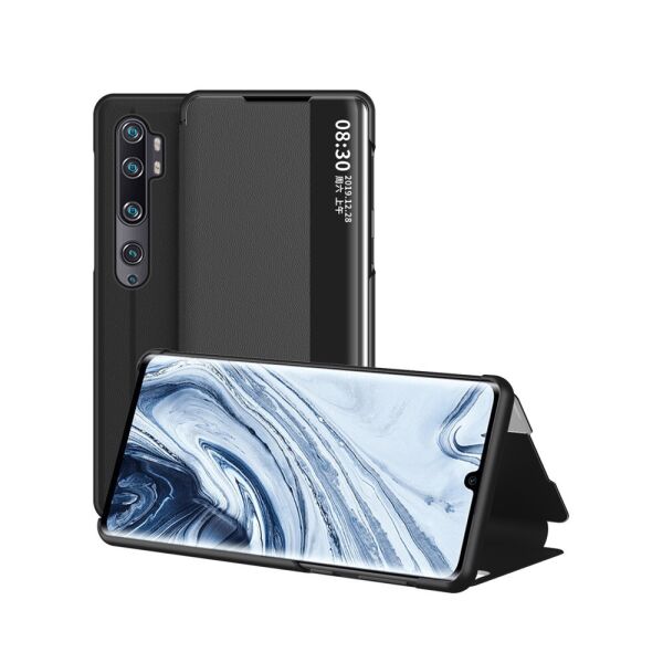 

Чехол книжка Smart Cover для Xiaomi Mi Note 10 (Pro) фактура кожи, Черный