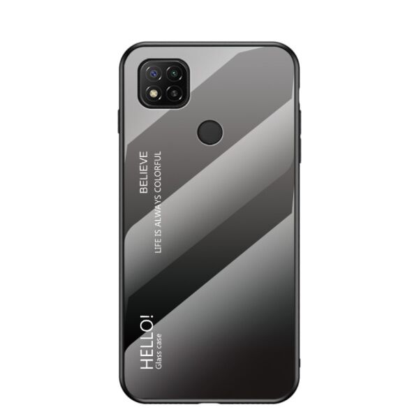 

Чехол накладка для Xiaomi Redmi 9C с зеркальной поверхностью, Градиент, Черный