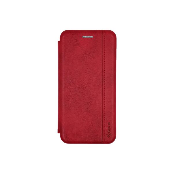 

Чехол книжка для Samsung Galaxy A01 A015 боковой из натуральной кожи, Gelius, красный
