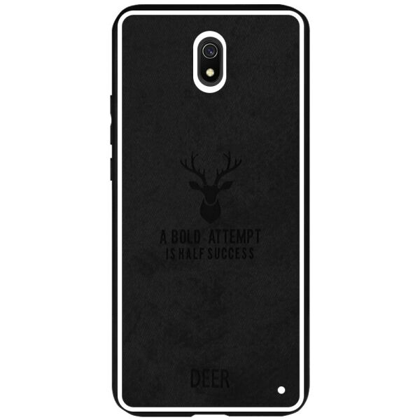

Чехол накладка для Xiaomi Redmi 8a с тканевой поверхностью, Deer, Черный