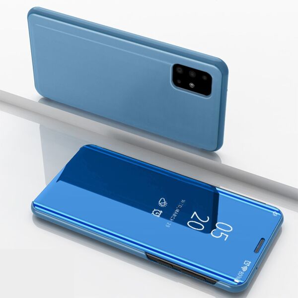 

Чехол книжка для Samsung Galaxy A51 A515 боковой с зеркальной поверхностью, Голубой