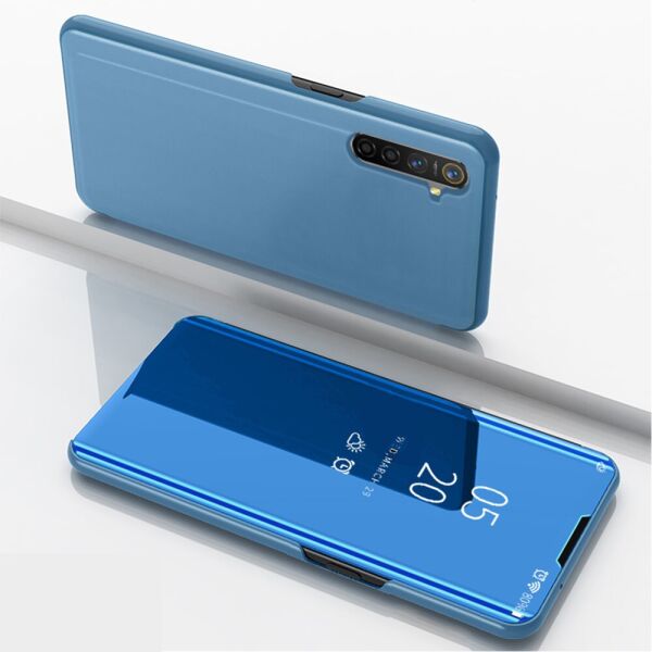 

Чехол книжка для Realme 6 PRO RMX2063 боковой с зеркальной крышкой, Голубой