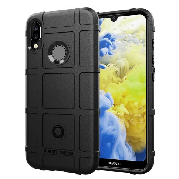 

Чехол накладка для Huawei Y6 2019 противоударный, Square Grid, черный