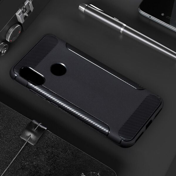 

Чехол накладка для Huawei Y9 2018 силиконовый Carbon Slim series, черный