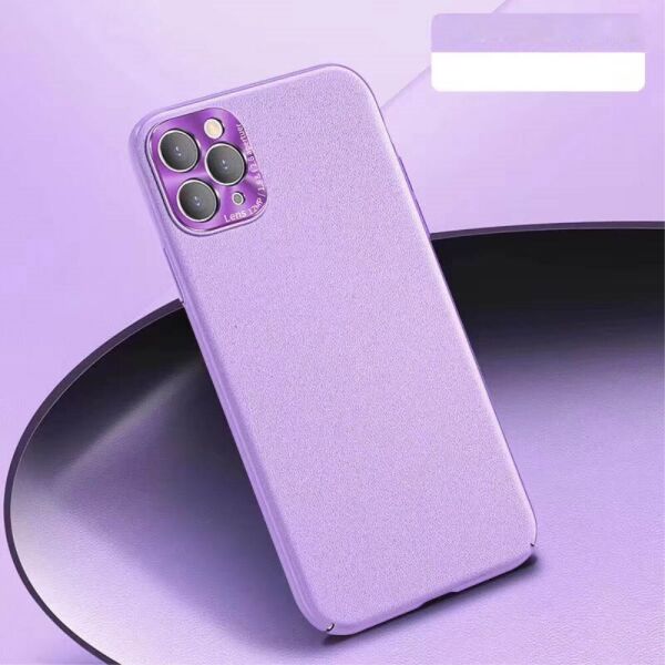

Чехол для iPhone 11 PRO пластиковый ультратонкий с металлической защитой камеры, Colored Leather, Сиреневый