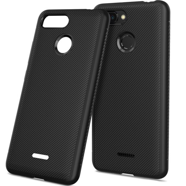 

Чехол накладка для Xiaomi Redmi 6 силиконовый, Twill Texture, черный