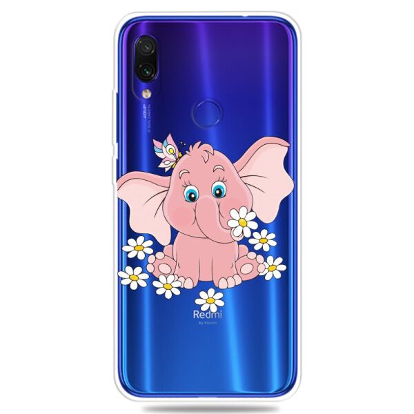 

Чехол накладка для Xiaomi Redmi 7 силиконовый, Слоненок и ромашки