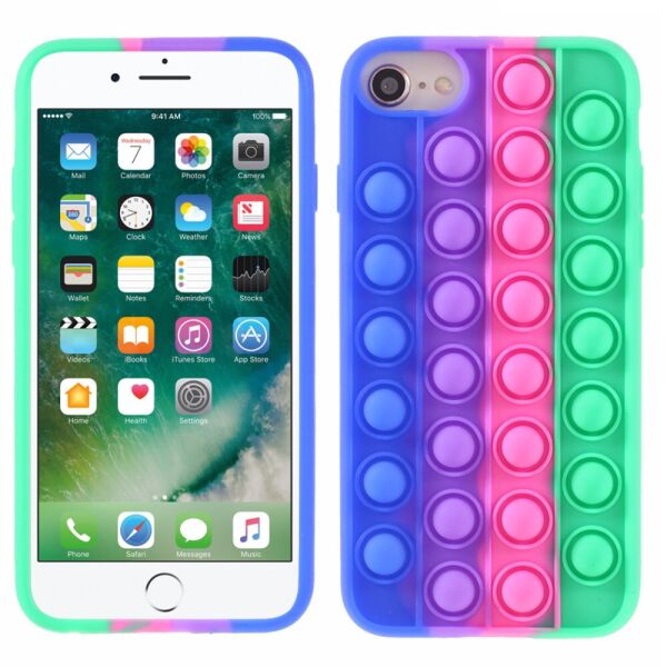 

Чехол антистресс Pop It для iPhone 7 силиконовый, Bubble, Синий