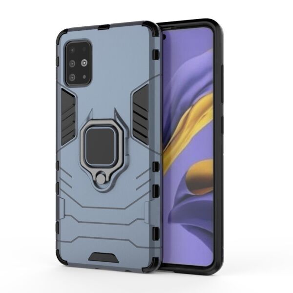 

Чехол накладка для Samsung Galaxy A51 A515 противоударный с кольцом, Robot case, Темно-синий