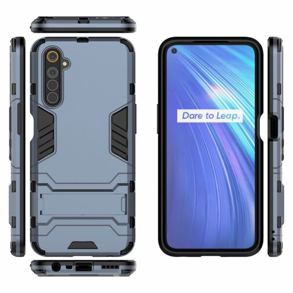 

Чехол накладка для Realme 6 RMX2001 противоударный силикон и пластик, Alien, темно-синий