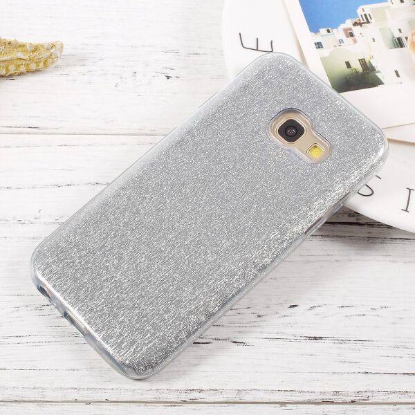

Чехол накладка для Samsung Galaxy A3 2017 A320 силиконовый 3-в-1, Fashion Case GLITTER, Серебристый