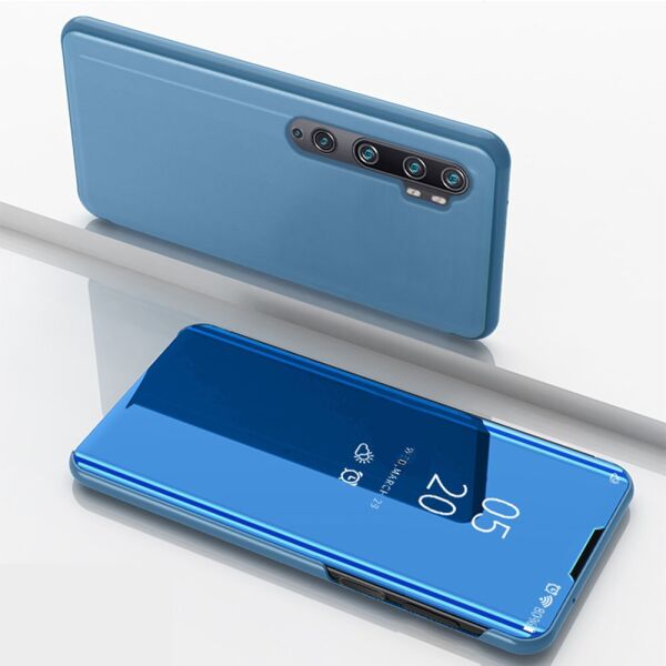 

Чехол книжка для Xiaomi Mi Note 10 Lite боковой с зеркальной поверхностью, голубой