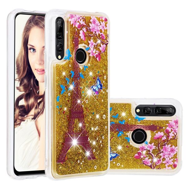 

Чехол накладка для Huawei P Smart Z силиконовый Aqua Series, Эйфелева башня и бабочки