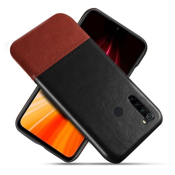 Чехол накладка для Xiaomi Redmi Note 8 2021 с кожаной поверхностью, Double color, черный(Чехол накладка для Xiaomi Redmi Note 8 2021 с кожаной поверхностью, Double color, черный)