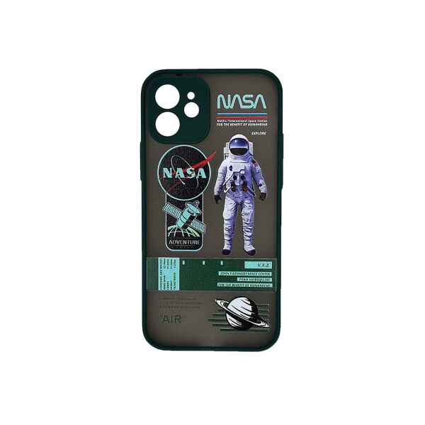 

Чехол накладка для Apple iPhone 12 силиконовый с пластиковой крышкой, NASA, Темно-зеленый