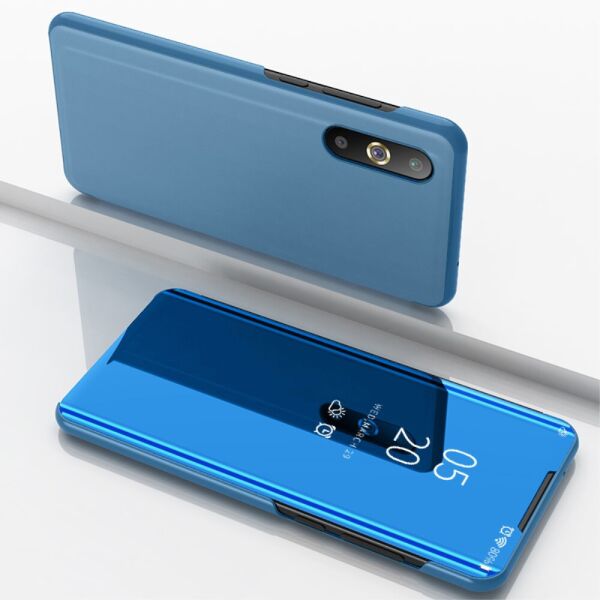

Чехол книжка для Samsung Galaxy A30S A307F боковой с зеркальной крышкой, голубой