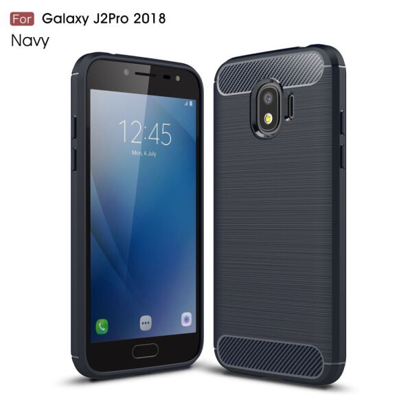 

Чехол накладка для Samsung Galaxy J2 2018 J250F силиконовый, темно-синий