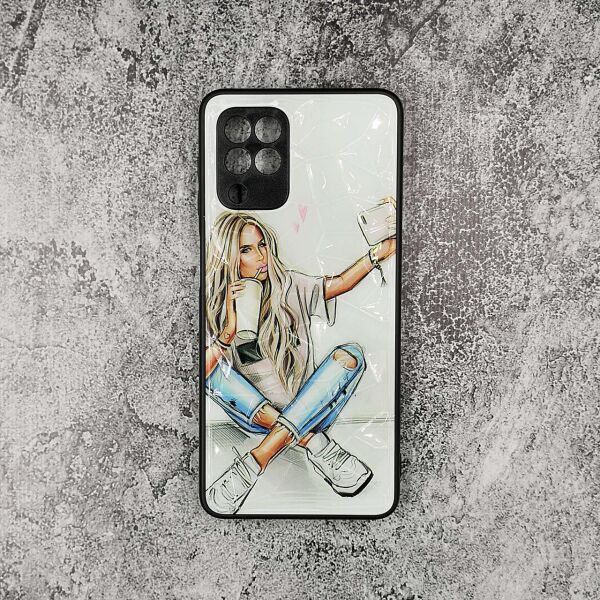 

Женский чехол для Samsung M32 M325 пластиковый с силиконовыми бортиками, Селфи