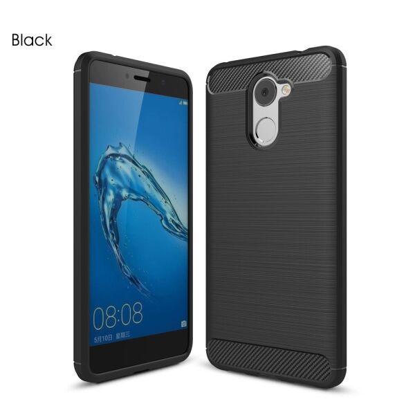 

Чехол накладка для Huawei Y7 2017 силиконовый, Carbon Fiber, черный