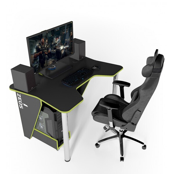 

Игровой стол ZEUS IGROK-3L, черный/зеленый с LED подсветкой