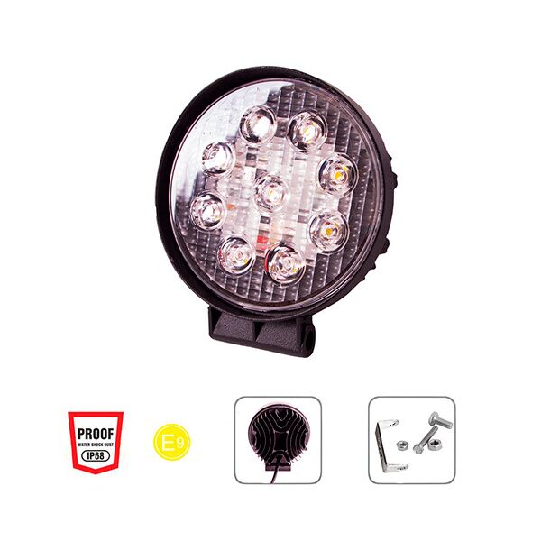

Фара рабочего света Pulso WLP-27R1S2 SPOT 9Led*3W (114*20)/10-30V/27W/6000K