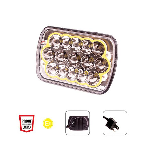 

Фара рабочего света Pulso WLP-45S7B HI-LOW 15Led*3W (200*65*75)/10-30V/45W/6000K