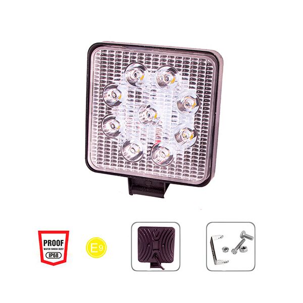 

Фара рабочего света Pulso WLP-27S1S5 SPOT 9Led*3W (104*104*50)/10-30V/27W/6000K
