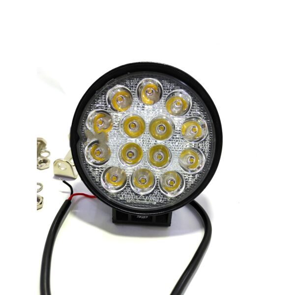 

Дополнительные светодиодные фары LED 27 42W 55ММ дальний свет желтая большая