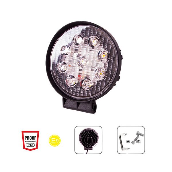 

Фара рабочего света Pulso WLP-27R1S5 SPOT 9Led*3W (114*50)/10-30V/27W/6000K
