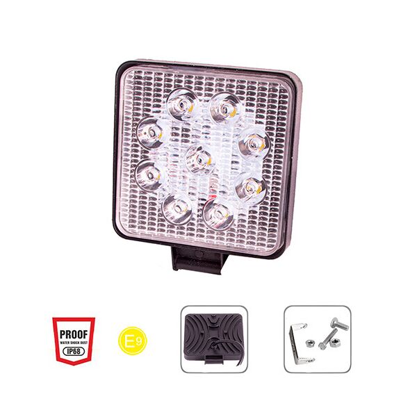 

Фара рабочего света Pulso WLP-27S1S2 SPOT 9Led*3W (104*104*20)/10-30V/27W/6000K