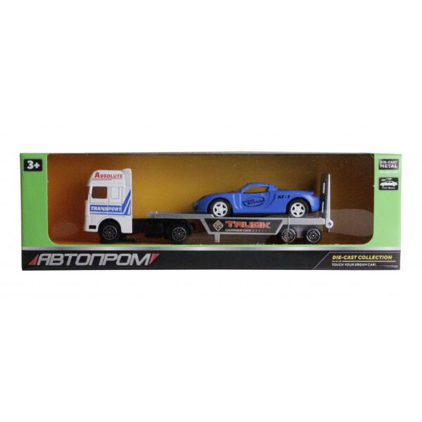 

Игрушечный трейлер + машинка 7413 "АВТОПРОМ" инерционный (Синий)
