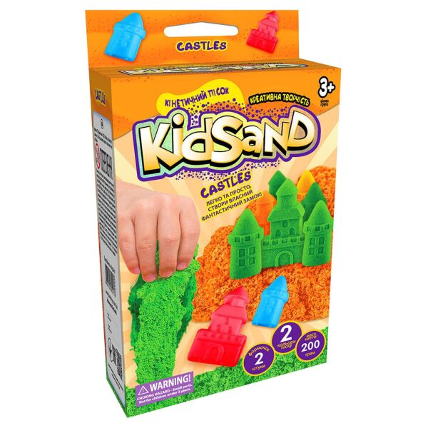 

Набор креативного творчества "Кинетический песок"KidSand" Danko Toys KS-05 мини, 200 г, укр (Castles Orange)