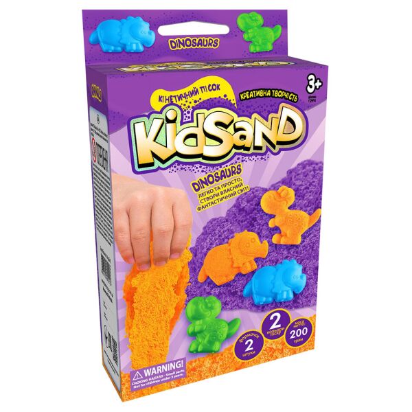 

Набор креативного творчества "Кинетический песок"KidSand" Danko Toys KS-05 мини, 200 г, укр (Dinosaurus Violet)