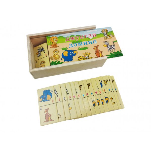 

Деревянная игрушка Домино в пенале MD 2482 (Джунгли)
