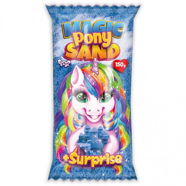 

Кинетический песок "Magic Pony Sand" Danko Toys MPS-01 рус, 150 г (Синий)