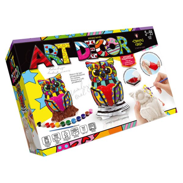 

Набор креативного творчества "ART DECOR" Danko Toys ARTD-01 укр, раскрась фигурку (Сова)