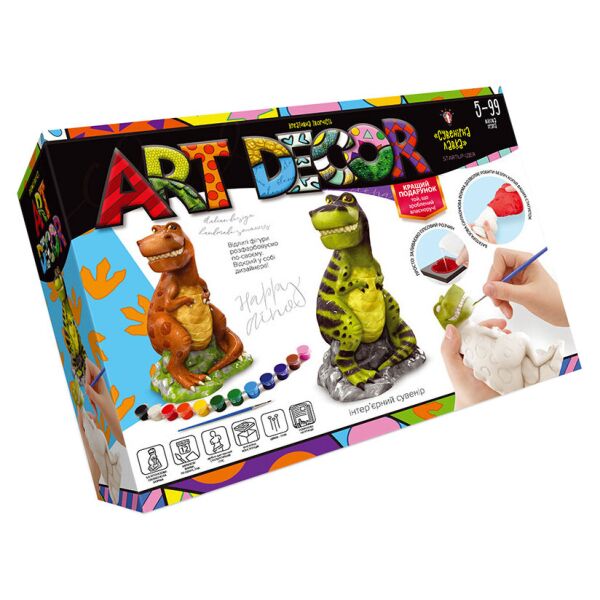 

Набор креативного творчества "ART DECOR" Danko Toys ARTD-01 укр, раскрась фигурку (Динозавр)