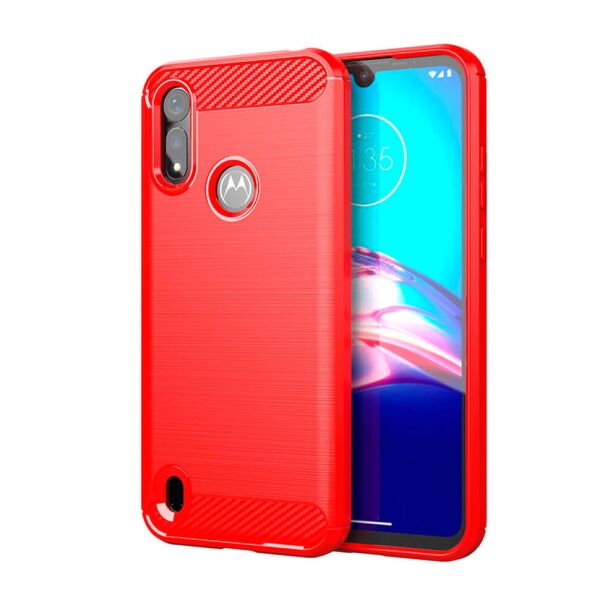 

Чехол Lenuo Carbon Fiber для Motorola E6S 2020 Red