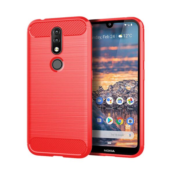 

Чехол Lenuo Carbon Fiber для Nokia 4.2 Red