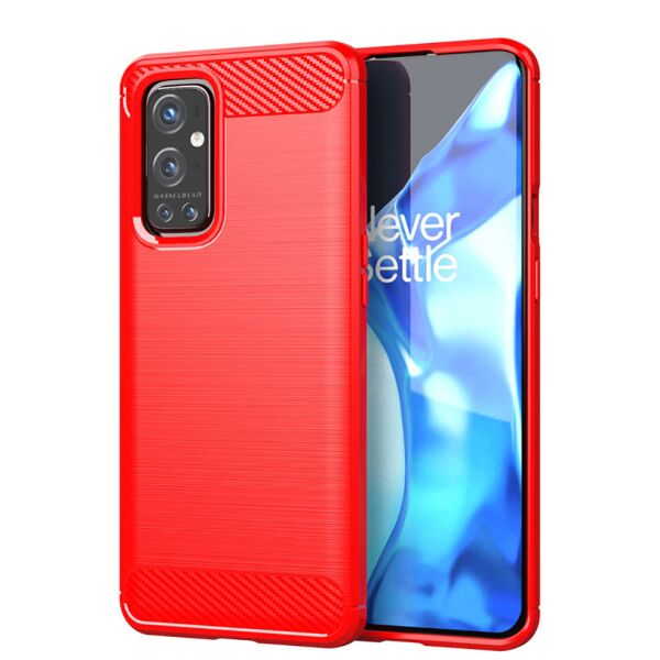 

Чехол Lenuo Carbon Fiber для OnePlus 9 Red